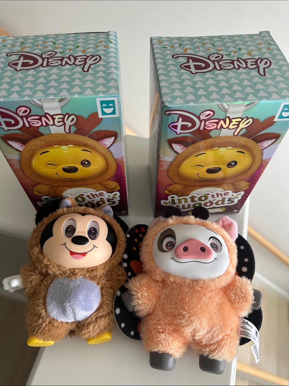 Bundle of 2 Disney Into The Woods Mystery Plush Bag Charms Opened Mickey and Pua